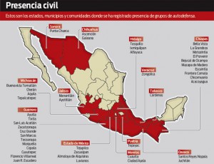 Autodefensas mexico mapa