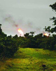 Gas flaring a Kwale. Foto: Luca Tommasini 2011.